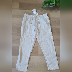 Zara 100% linen Pants
